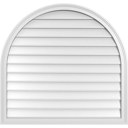 Ekena Millwork Round Top Surface Mount PVC Gable Vent w/ 2"W x 1-1/2"P Brickmould Frame, 40"W x 38"H GVPRT40X3802SN